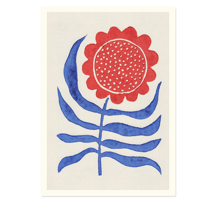 Red Flower / Lino Art Print