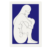 Sitting Woman Blue Art Print