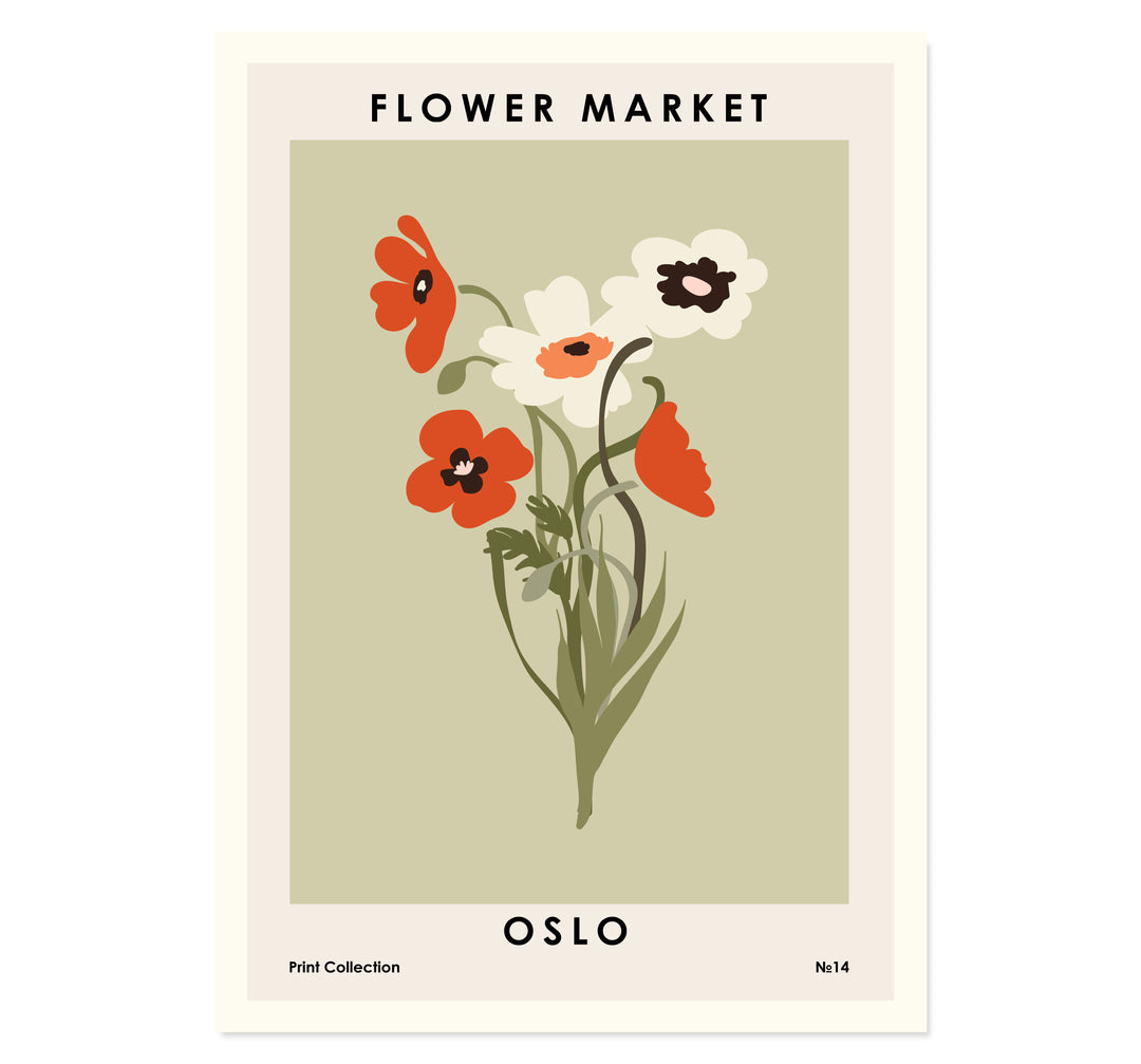 Flower Market Oslo Art Print