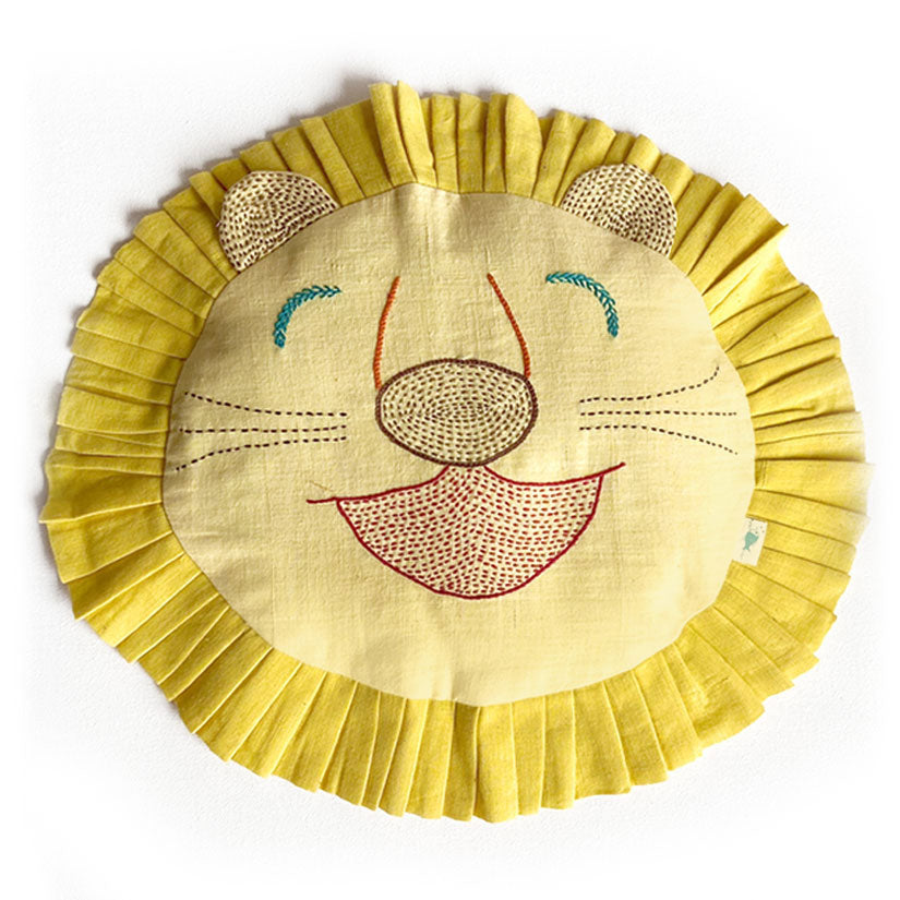 ORGANIC MUSTARD SEED LION PILLOW + MARACAS - GIFT SET