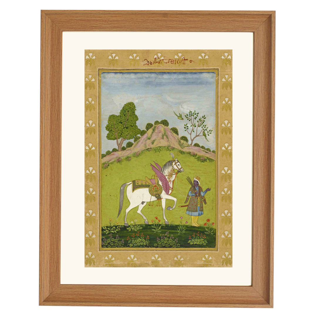 Kalki with his white horse Devadatta art print