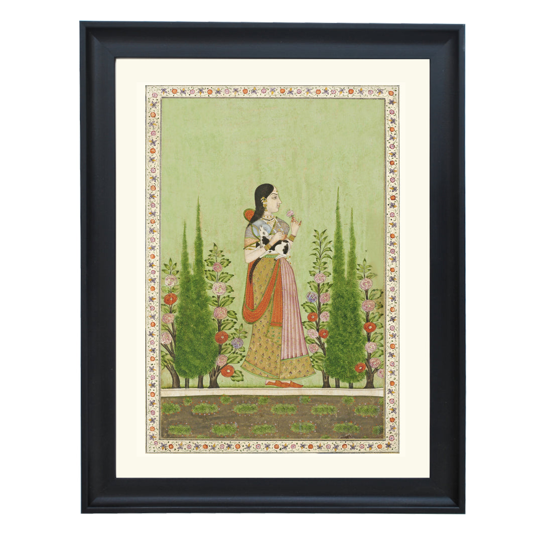 Girl Holding a Calf art print