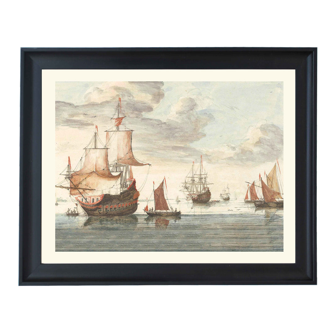 Ships on a Calm Sea, anonymous by Johan Teyle art print