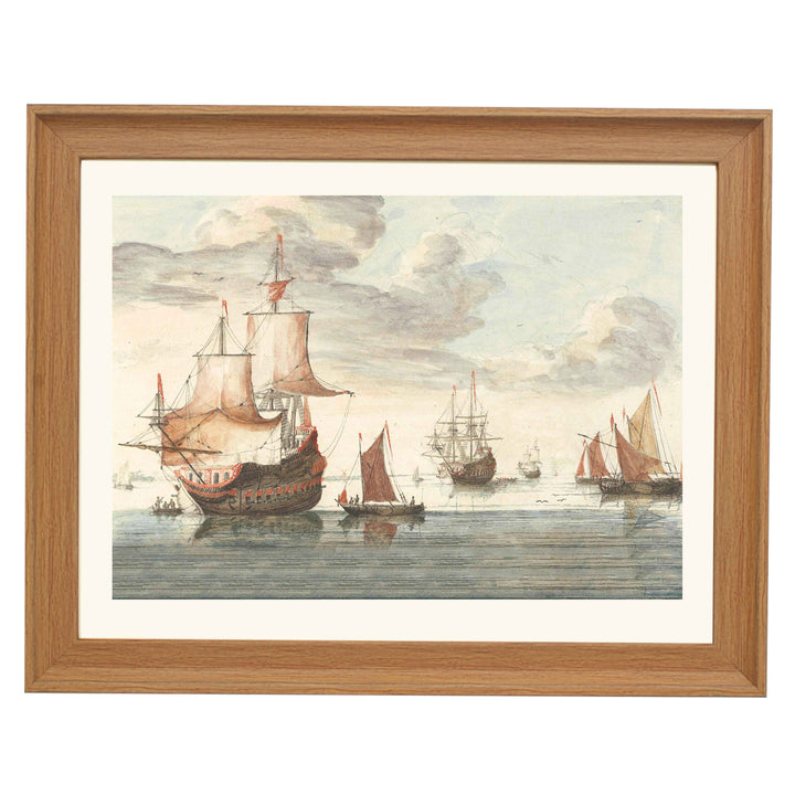 Ships on a Calm Sea, anonymous by Johan Teyle art print