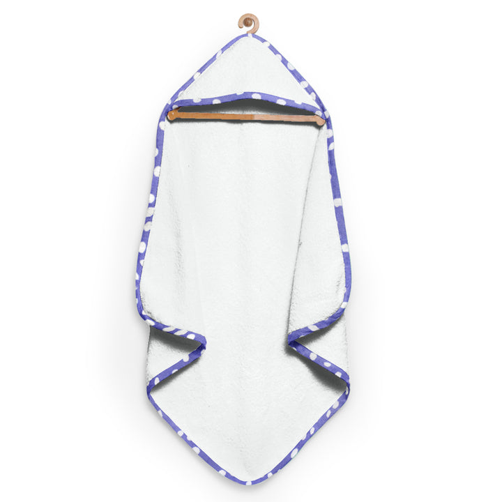 Purple and White Spots Organic Hooded Towel