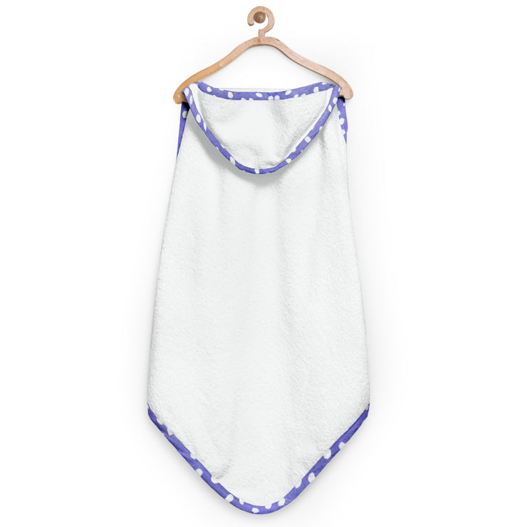 Purple and White Spots Organic Hooded Towel