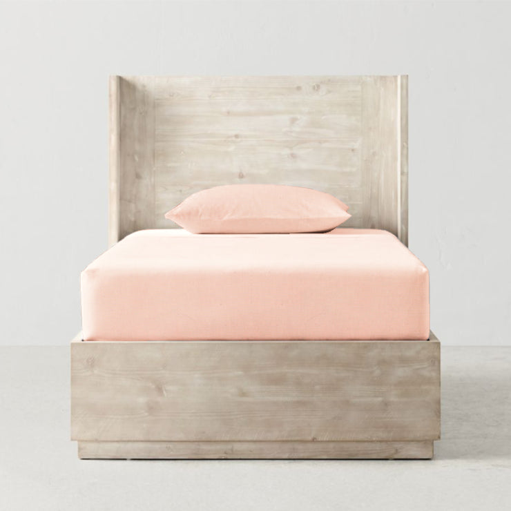 Organic Fitted Single Sheet Set Neutral Pink