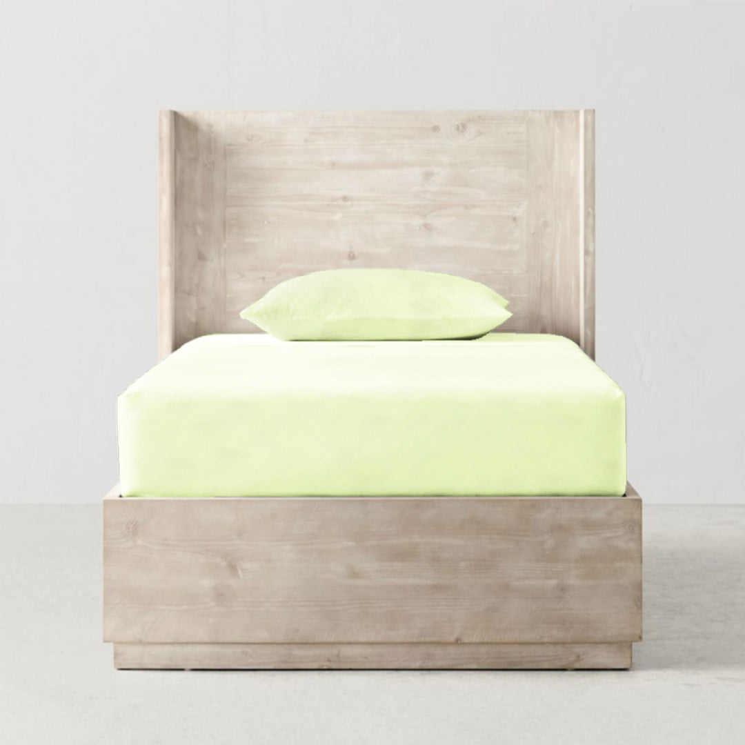 Fitted Single Sheet Set Lime Green