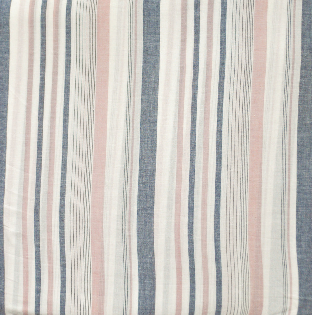 Organic Victorian Sleeveless Nightdress Pink & Grey Stripe