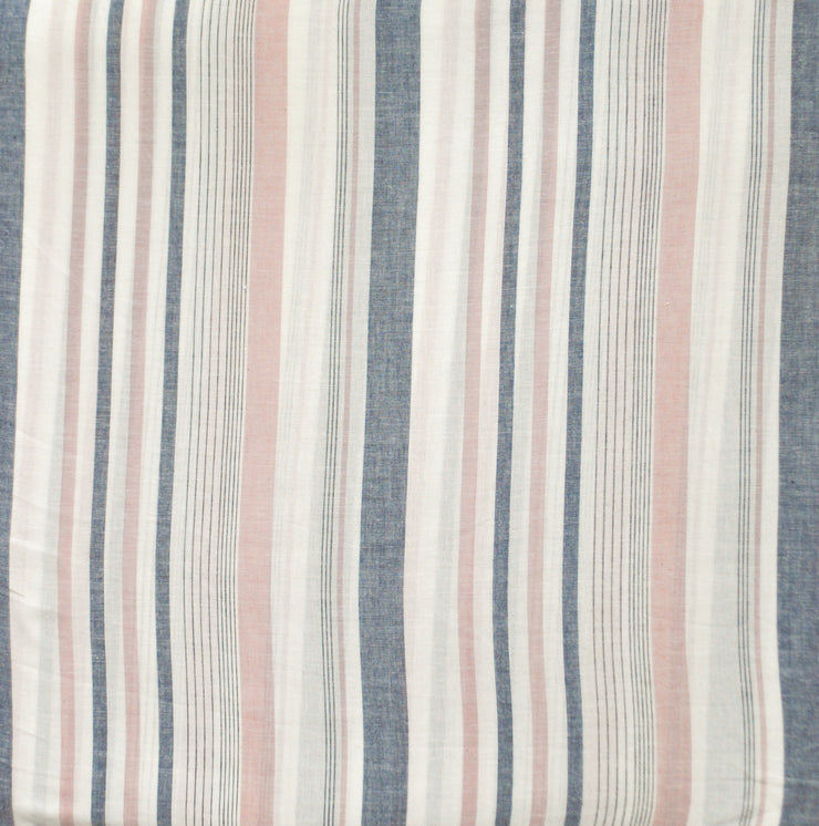 Organic Victorian Sleeveless Nightdress Pink & Grey Stripe