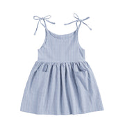 Organic Sleeveless Nightdress Blue & White Stripe