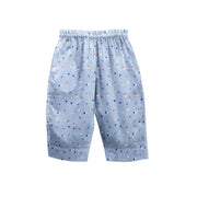 Organic Half Sleeved Collared Pajama Set-Blue Dots