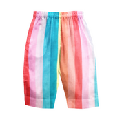 Organic Short Sleeved Collared Pajama Set - Rainbow
