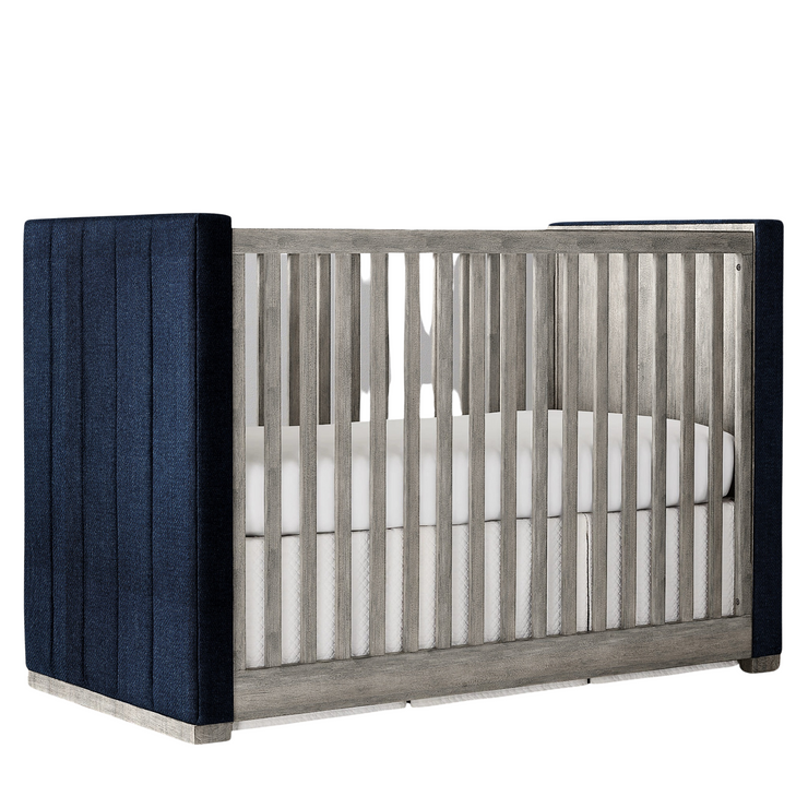 Upholstered Panel Crib - Grey