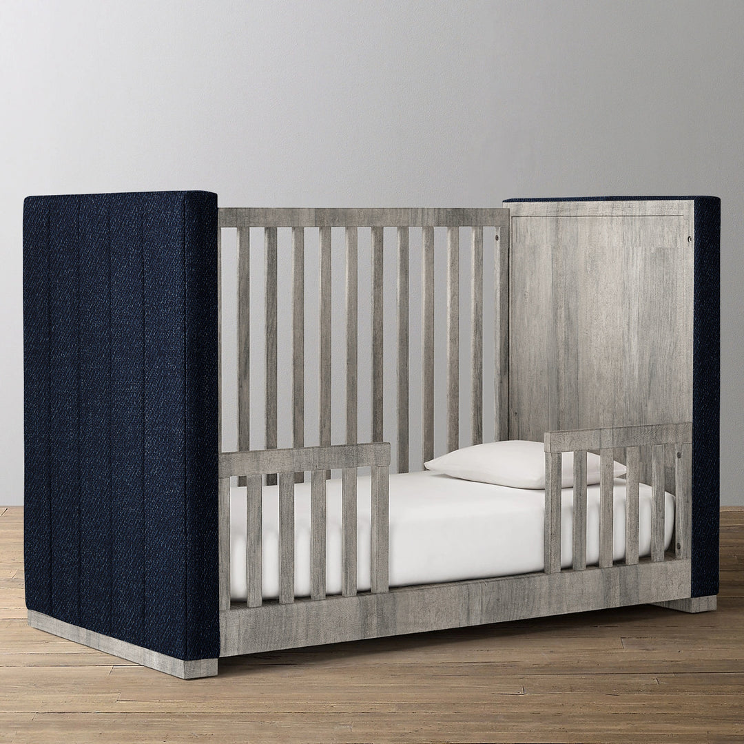 Upholstered Panel Crib - Grey