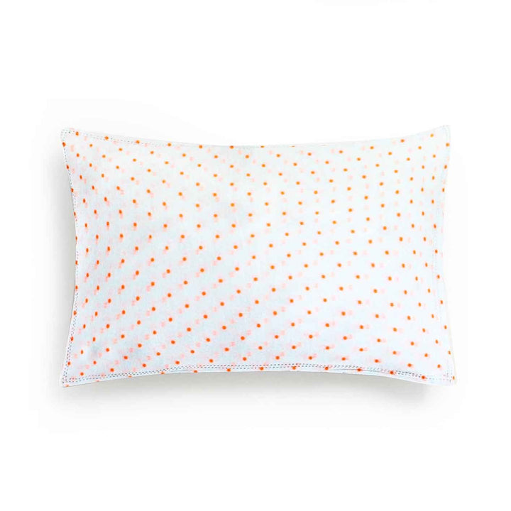 Organic Baby Pillow Cover-Neon Orange Dots