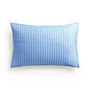 Organic Junior Pillow Cover-Blue Checks