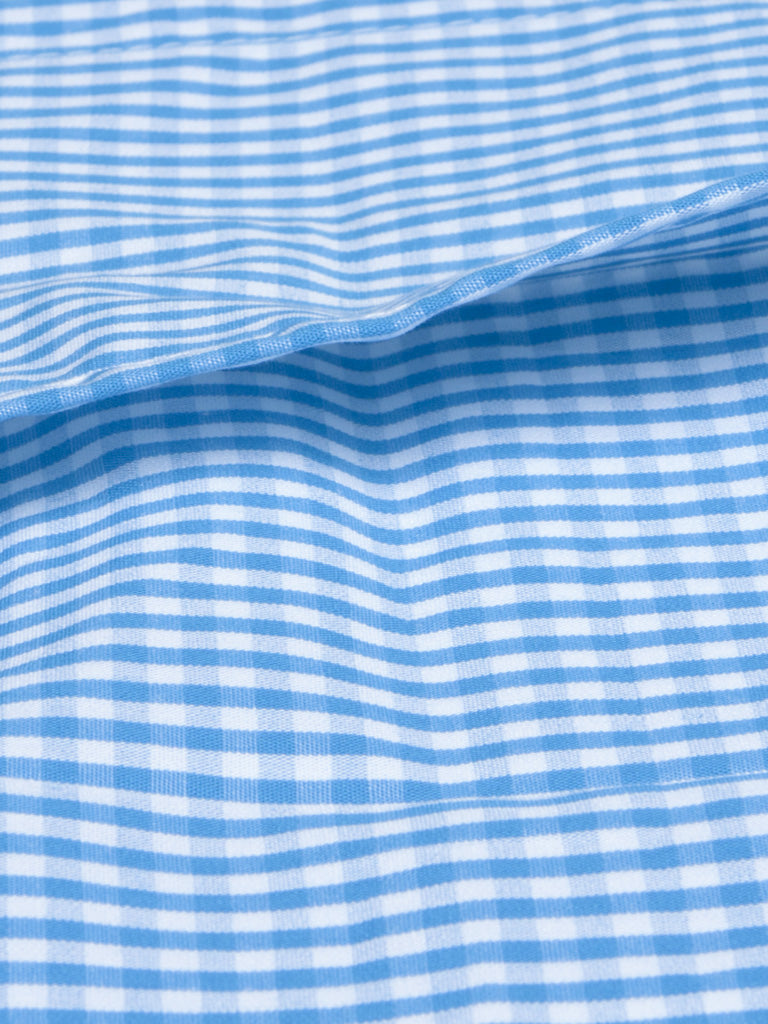 Organic Junior Pillow Cover-Blue Checks