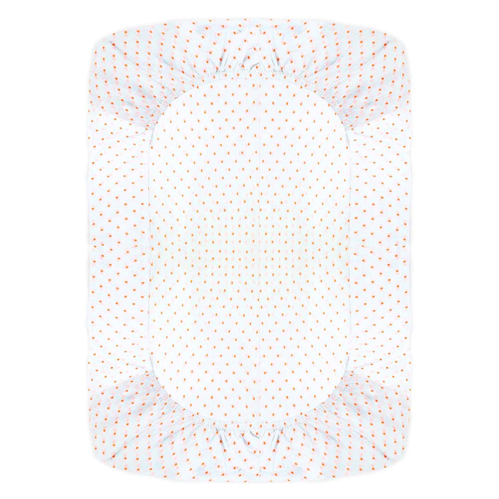 Organic Fitted Crib Sheet-Neon Orange Dots