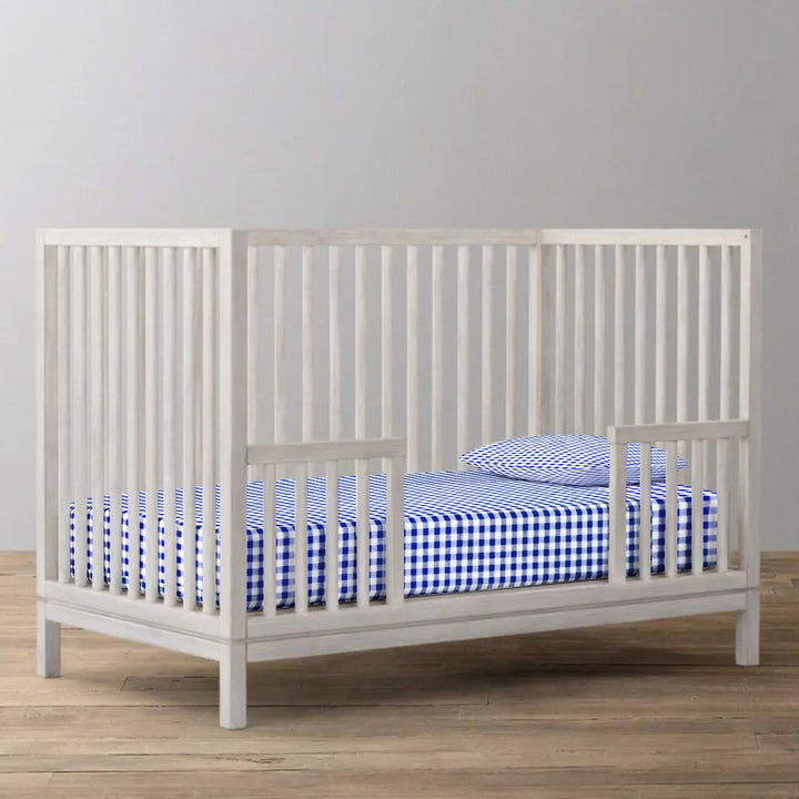 Organic Fitted Crib Sheet-Navy Checks