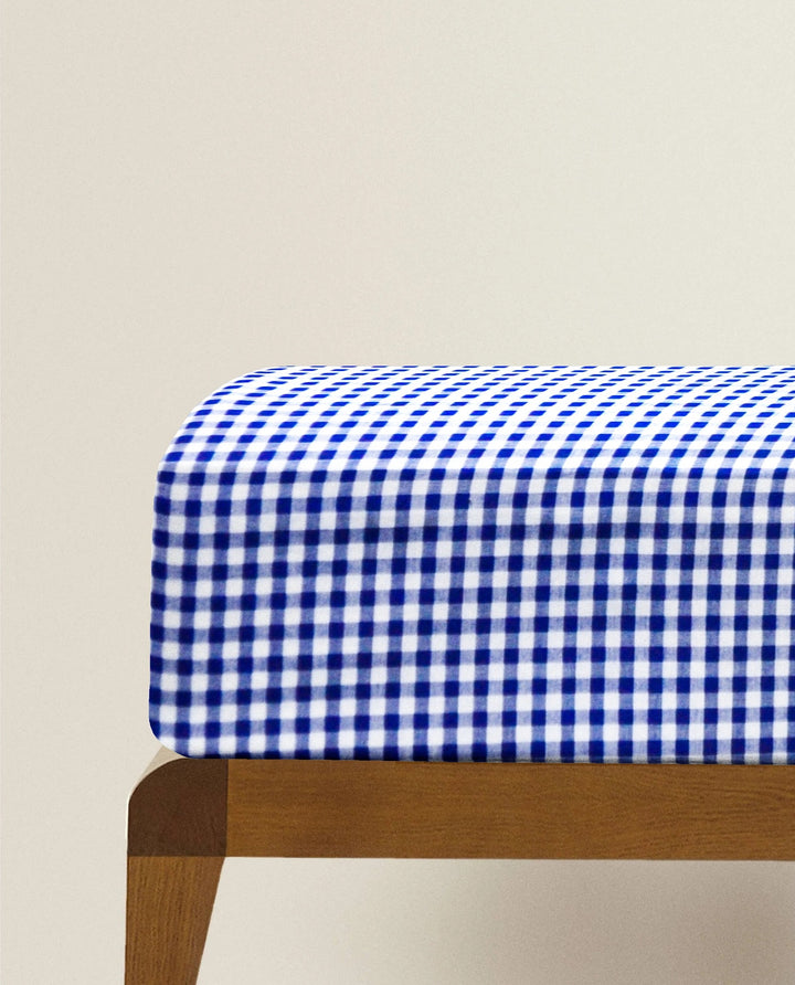 Organic Fitted Crib Sheet-Navy Checks