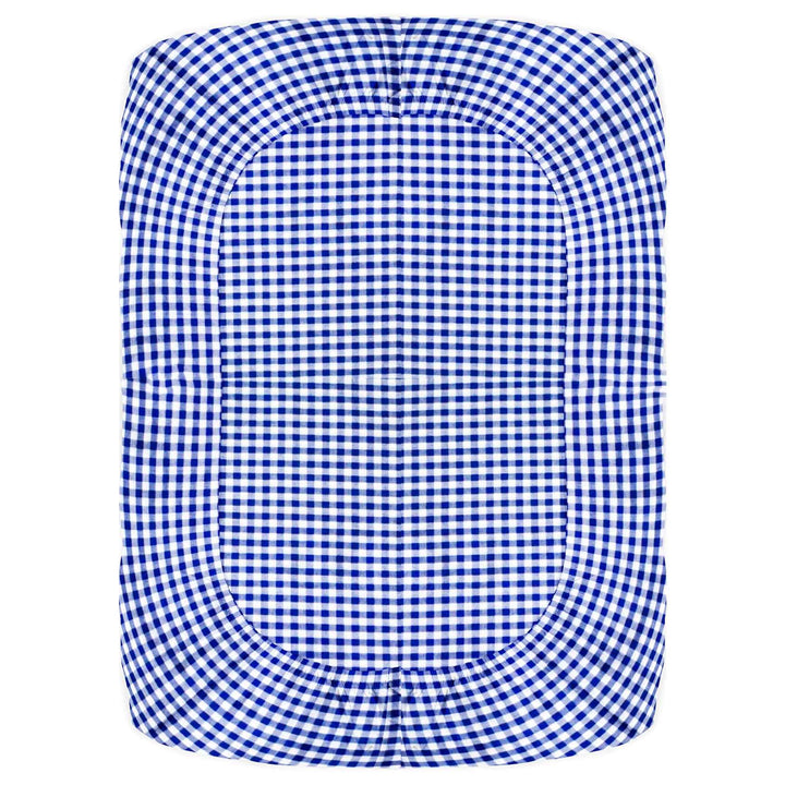 Organic Fitted Crib Sheet-Navy Checks