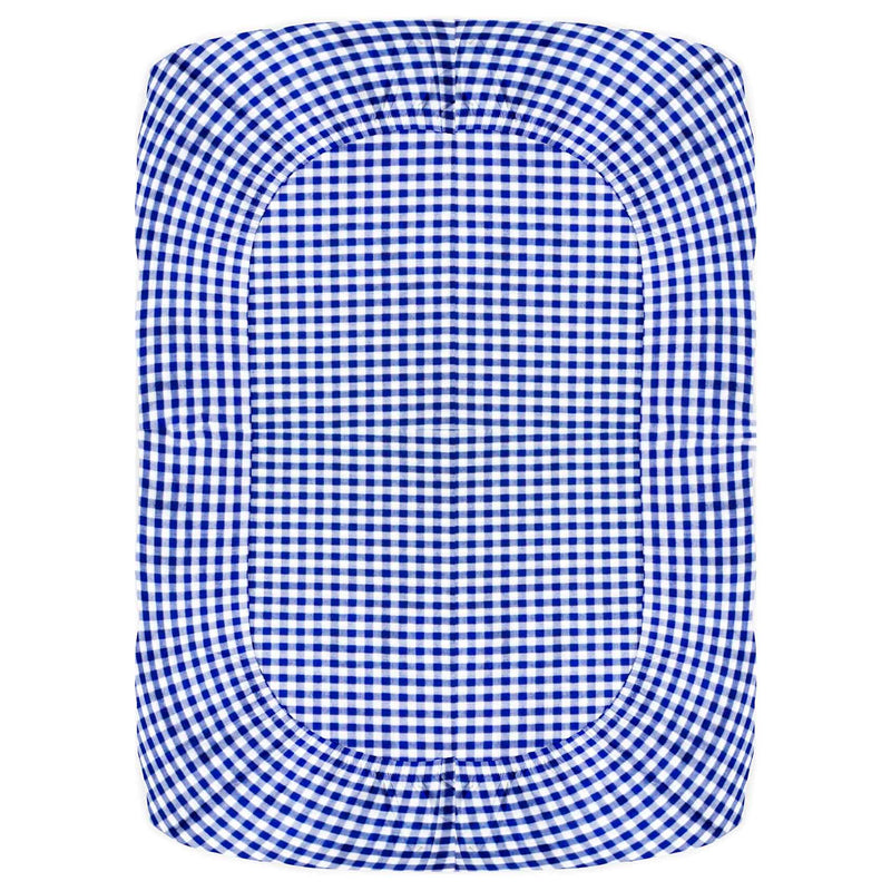 Organic Fitted Crib Sheet-Navy Checks