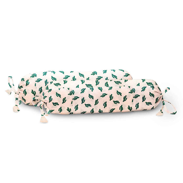 Baby Bolster Cover Set with Fillers-Pink Cactus