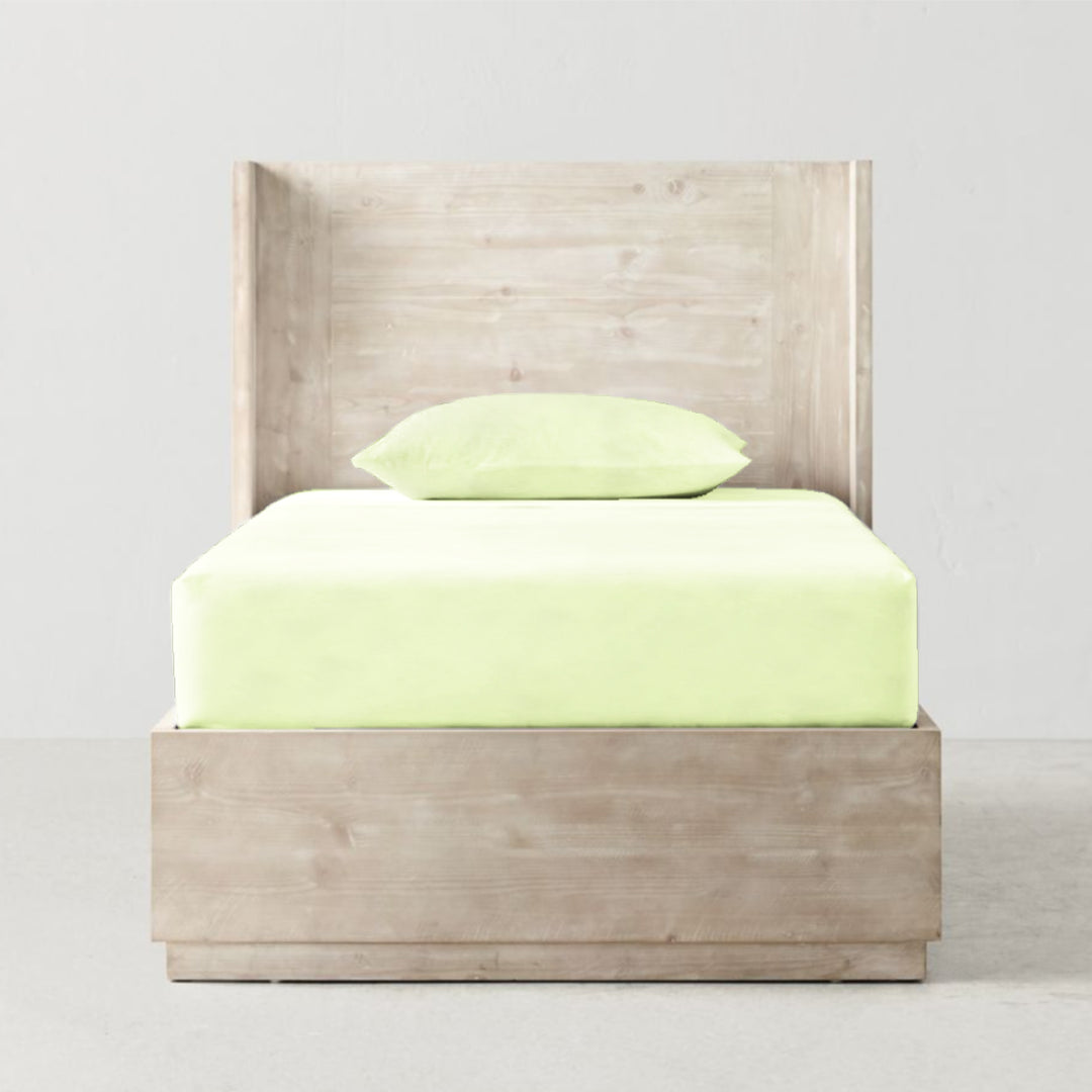 Organic Fitted Single Sheet Lime Green