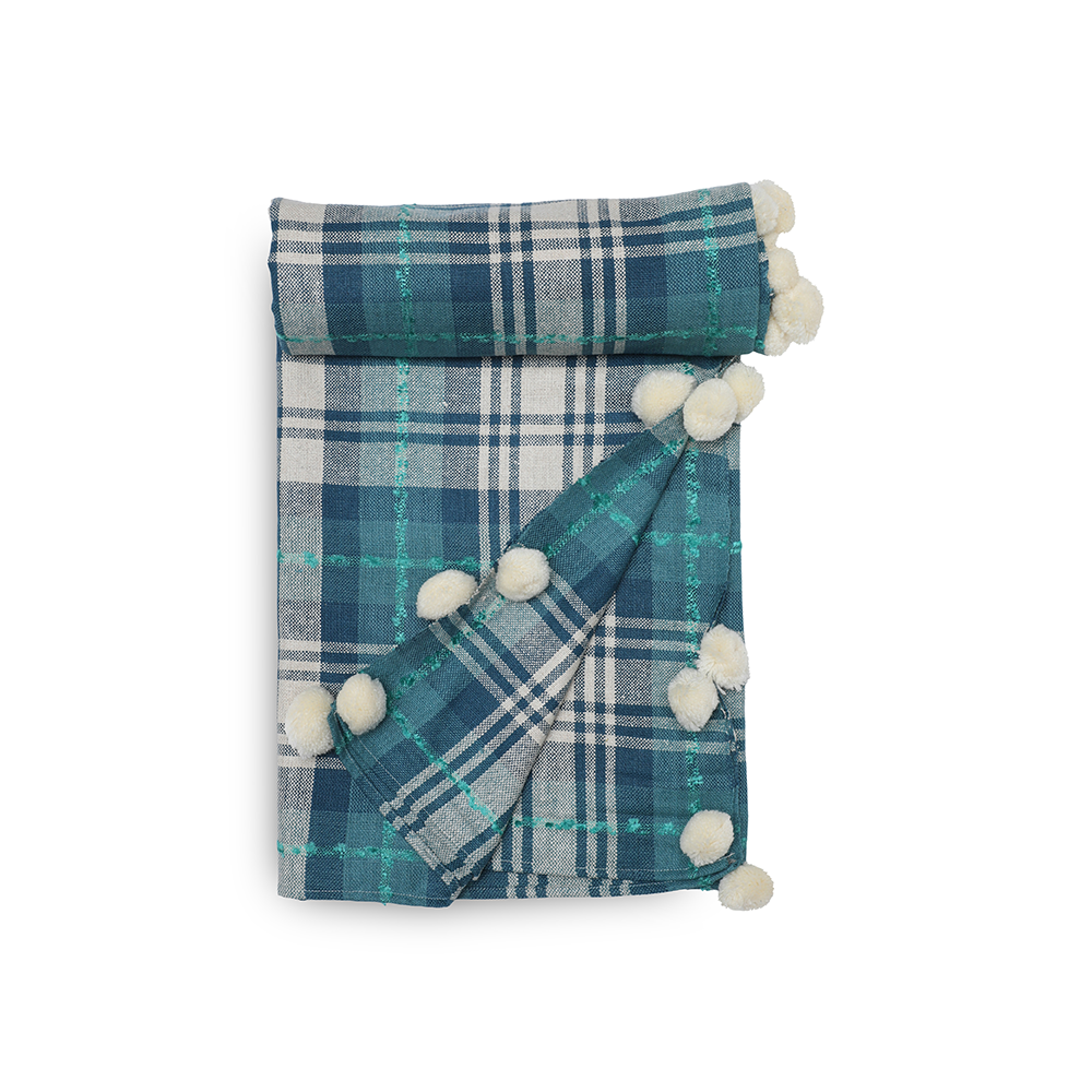 Tartan Throw - Denim