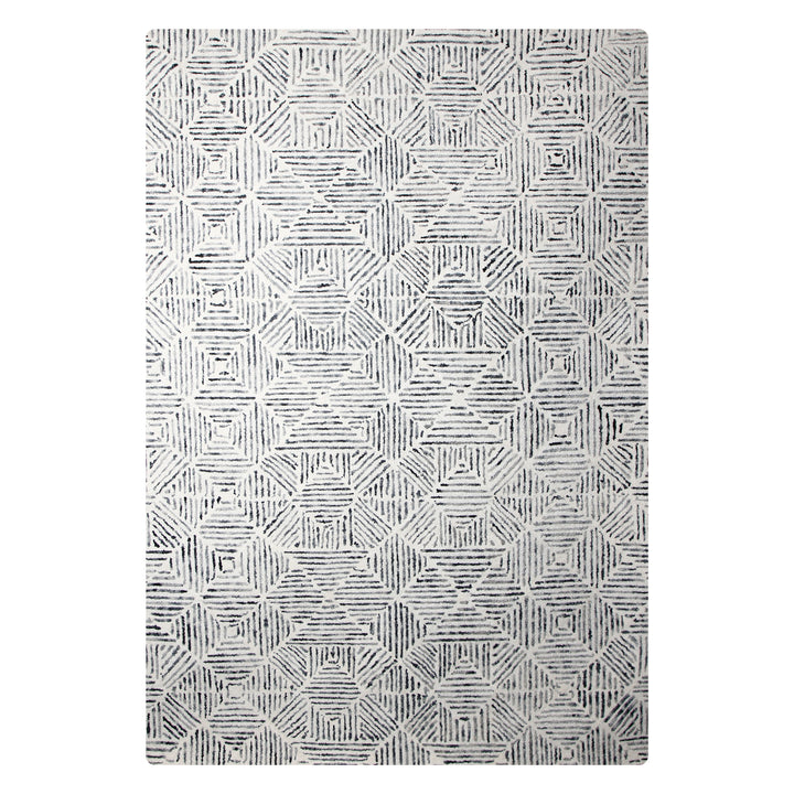 IVORY GEOMETRIC HAND TUFTED CARPET