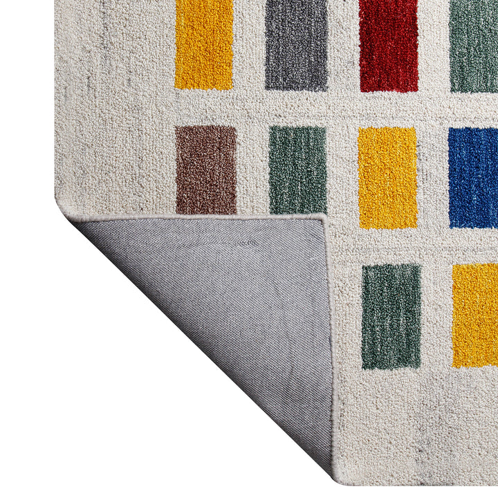 IVORY MULTICOLOR GABBEH HAND TUFTED CARPET