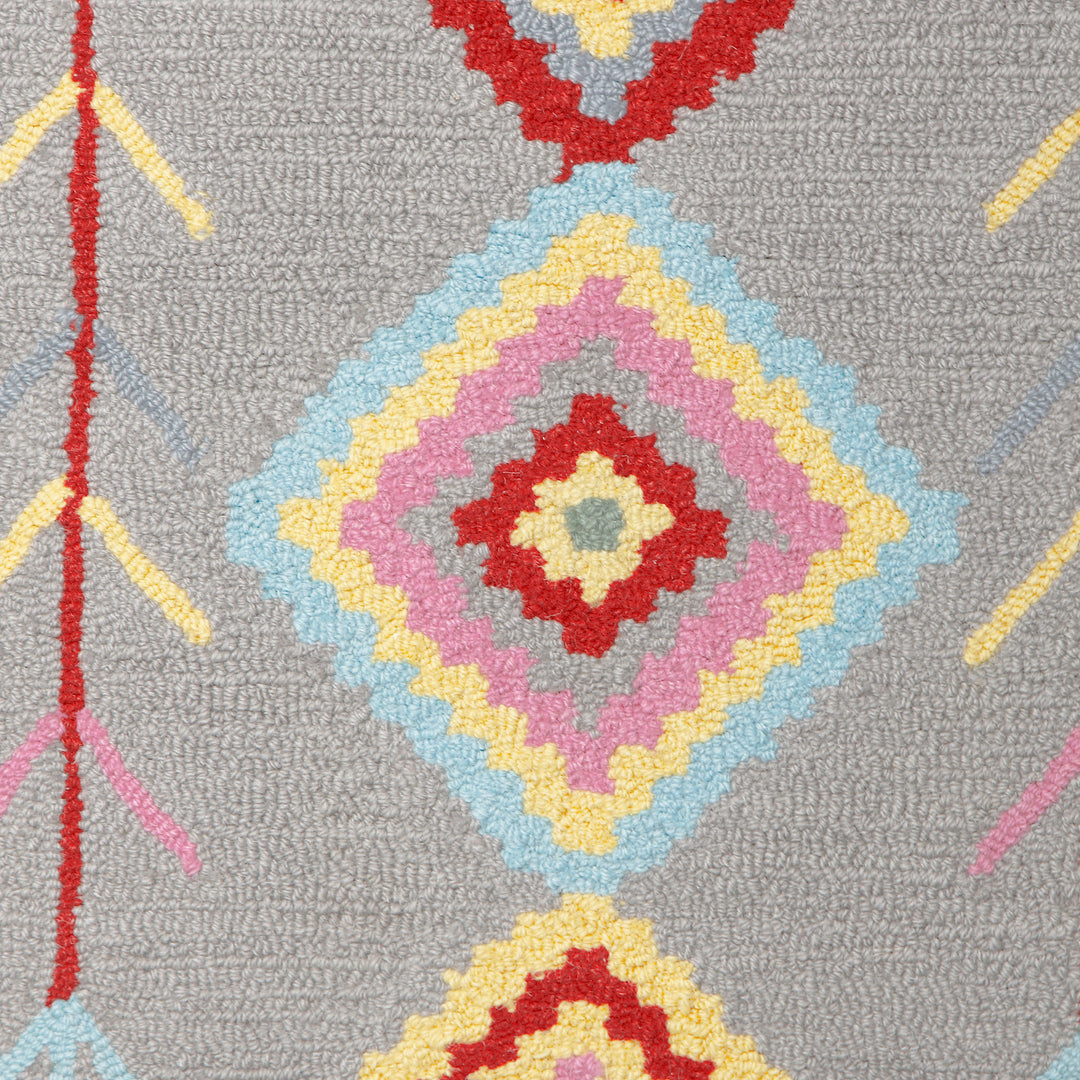 GREY MULTICOLOR GEOMETRIC HAND TUFTED CARPET