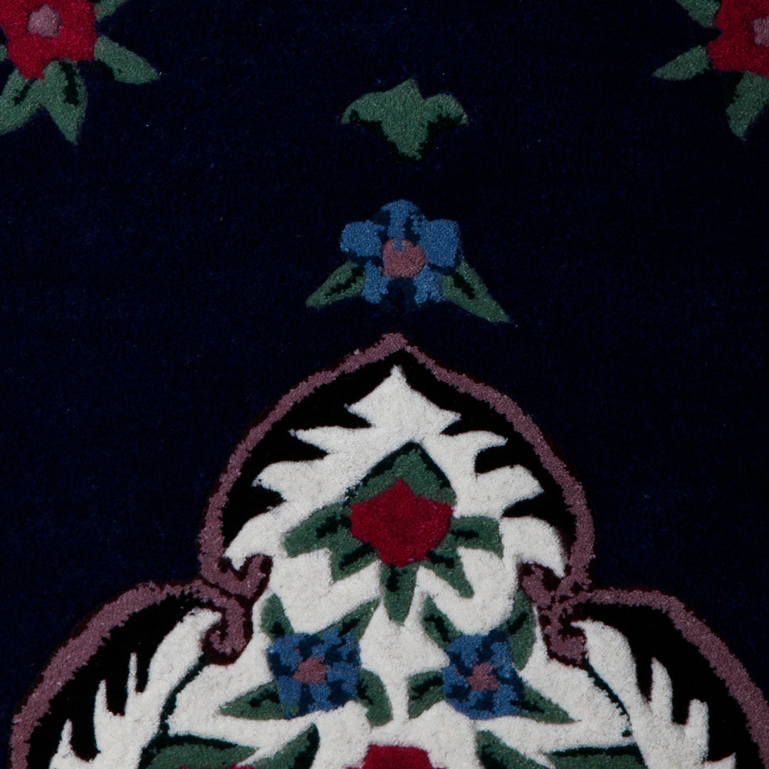 BLUE MULTICOLOR MEDALLION HAND TUFTED CARPET