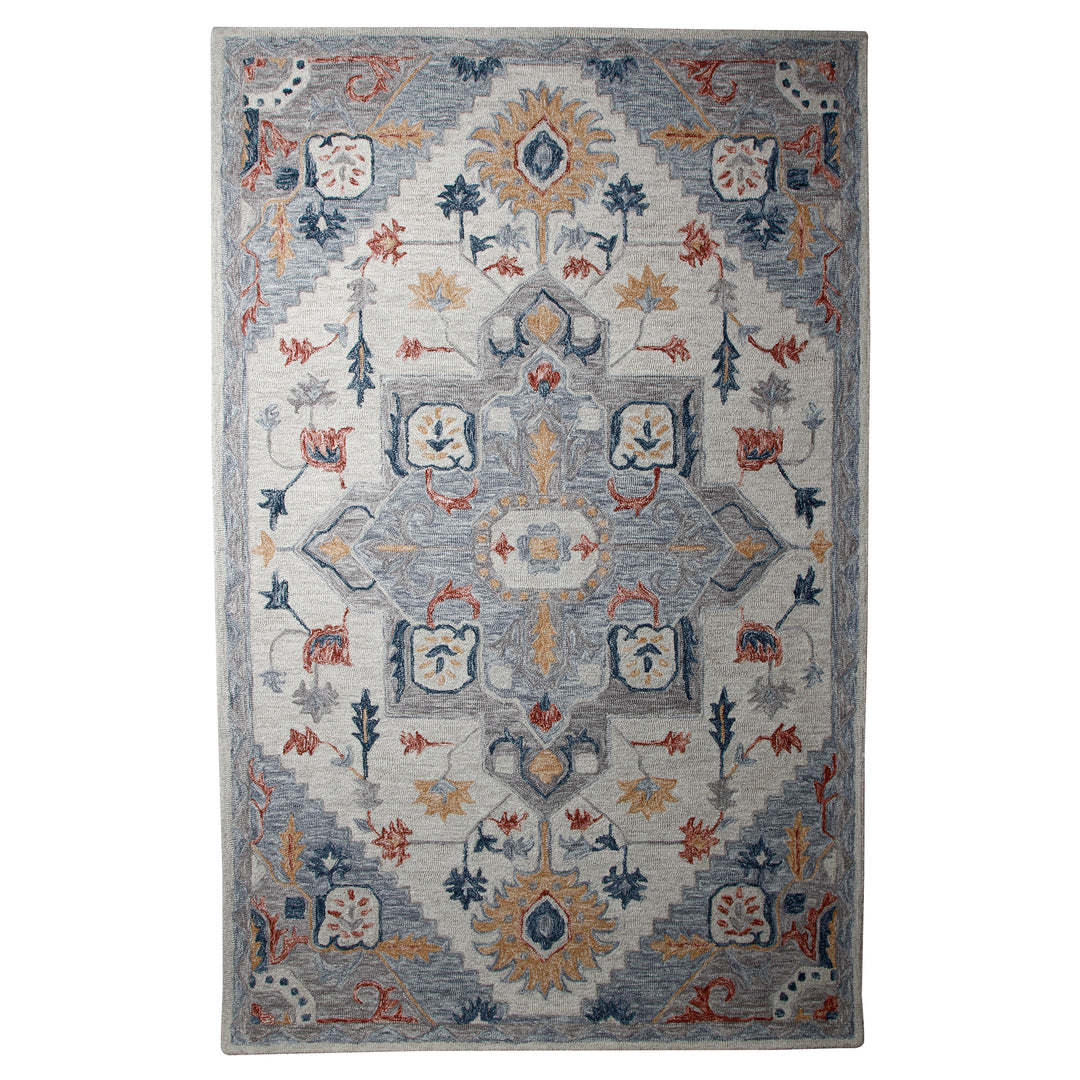 GREY MULTICOLOR SUZANI HAND TUFTED CARPET