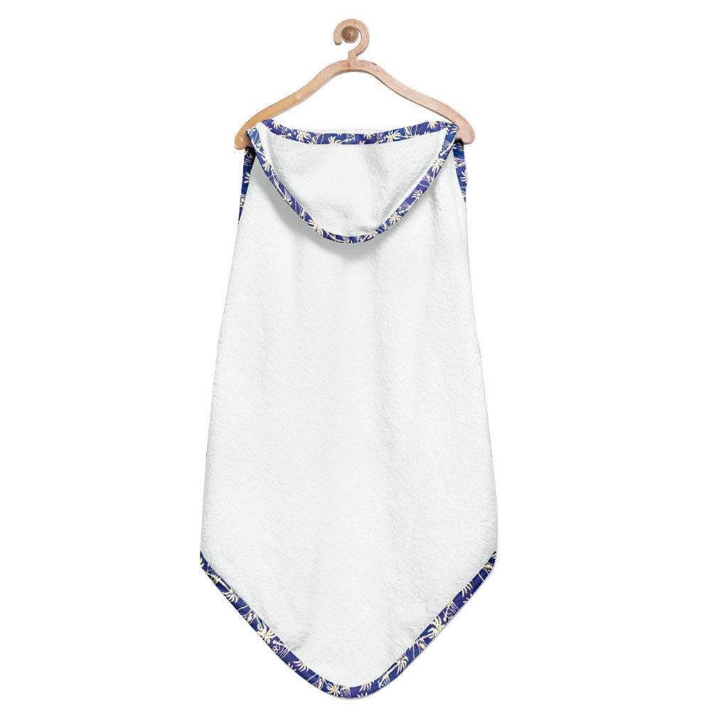 Organic Floral Blue Hooded Towel