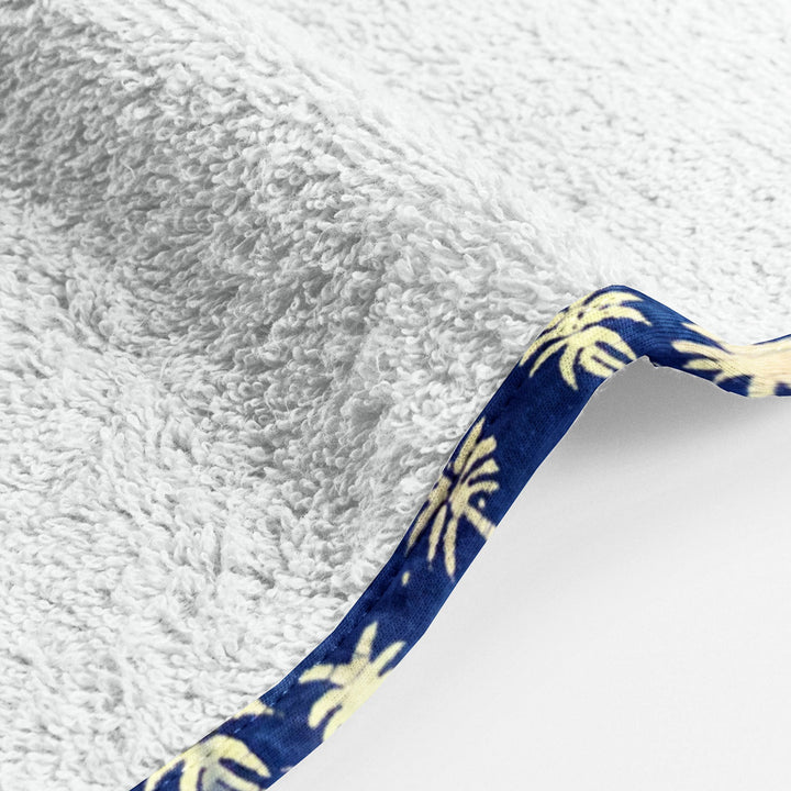 Organic Floral Blue Hooded Towel Set