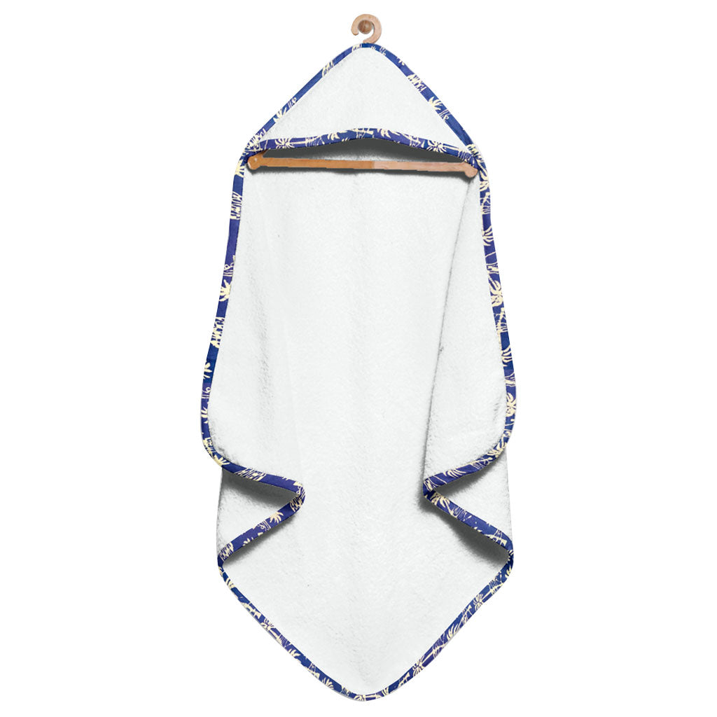 Organic Floral Blue Hooded Towel Set