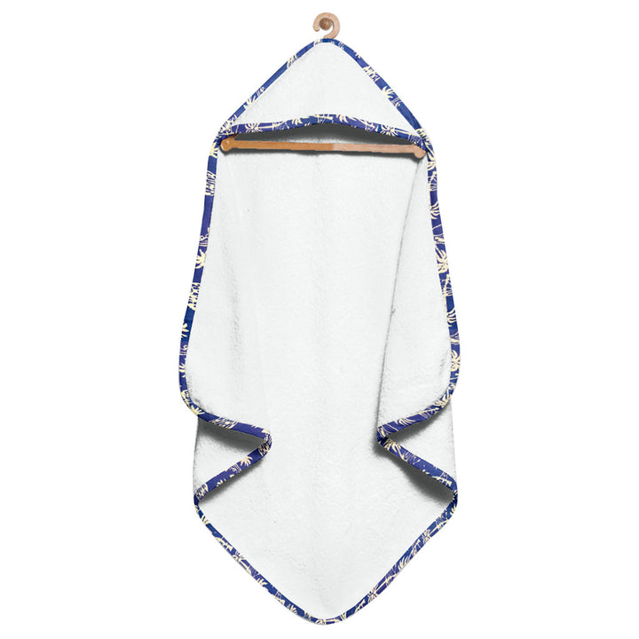 Organic Floral Blue Hooded Towel Set