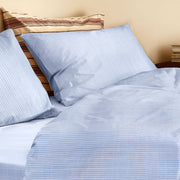 Organic Queen Duvet Cover Blue and White Stripe