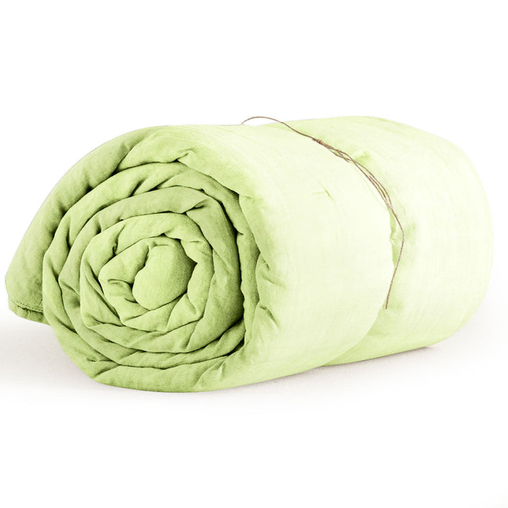 Organic Single Duvet Cover Lime Green