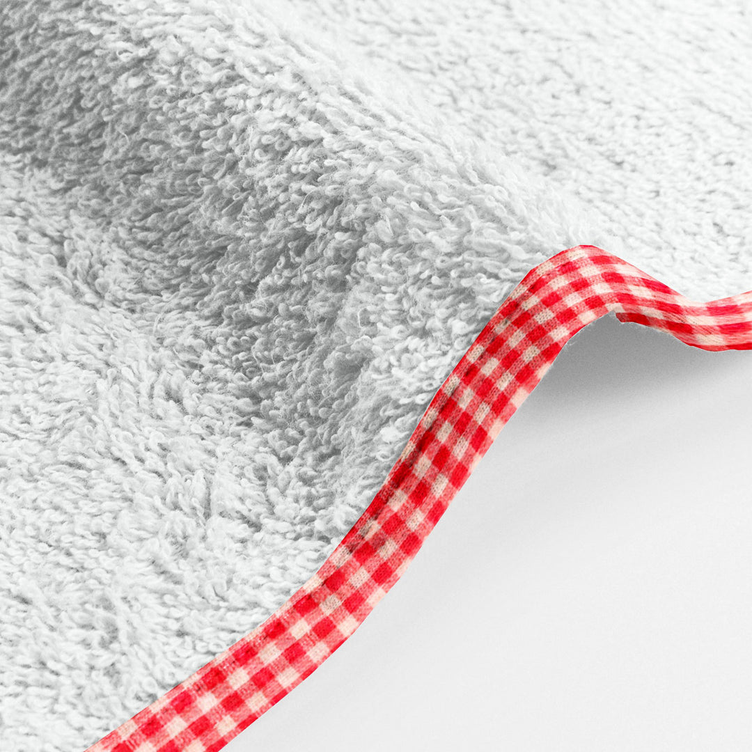 Organic Red Checks Hooded Towel