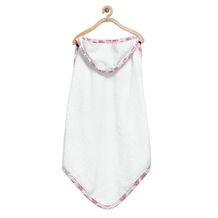 Organic White Floral Hooded Towel