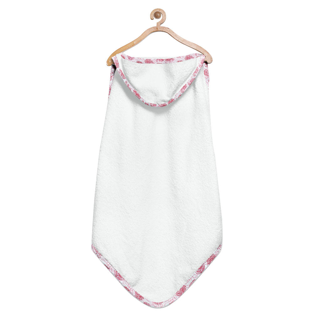 Organic Red Floral Hooded Towel Set