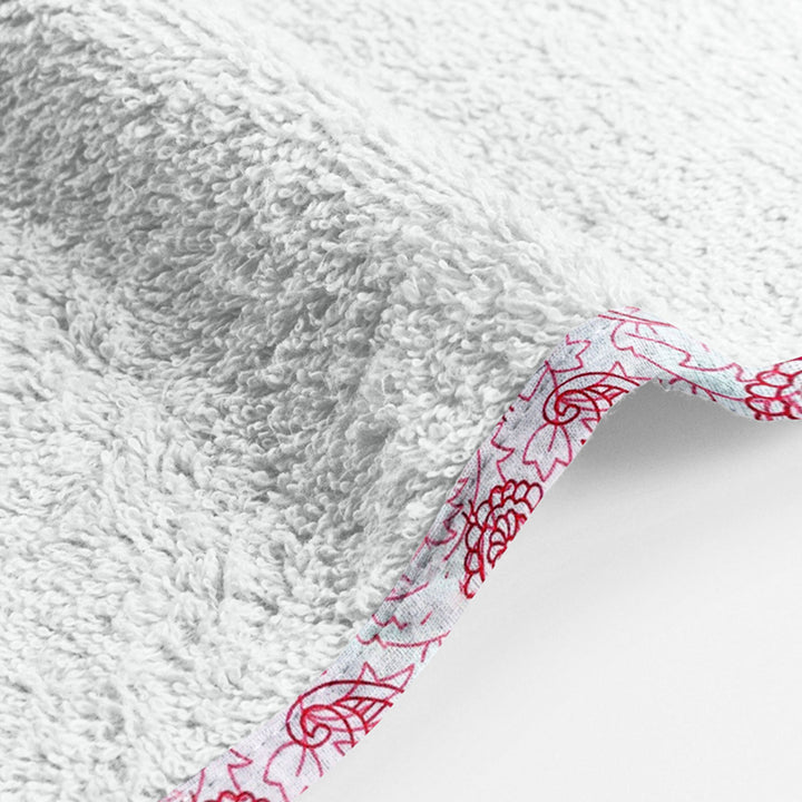Organic Red Floral Junior Towel Set