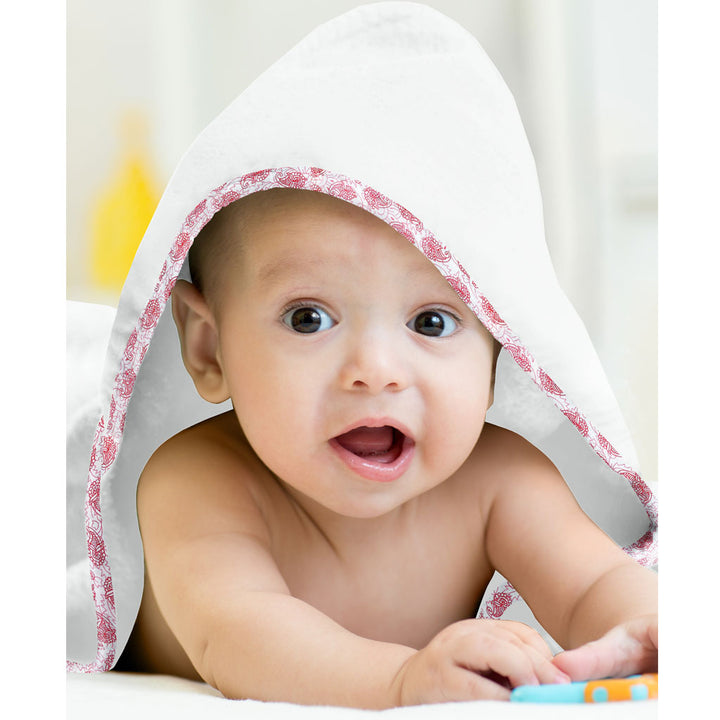 Organic Red Floral Junior Towel Set