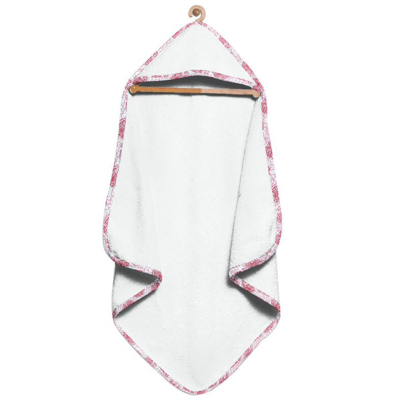 Organic Red Floral Hooded Towel