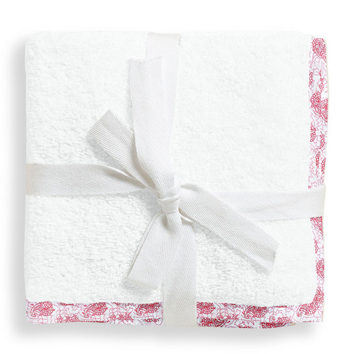 Organic Red Floral Junior Towel