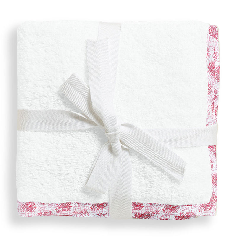 Organic Red Floral Junior Towel
