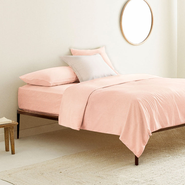 Organic Single Duvet Cover Neutral Pink